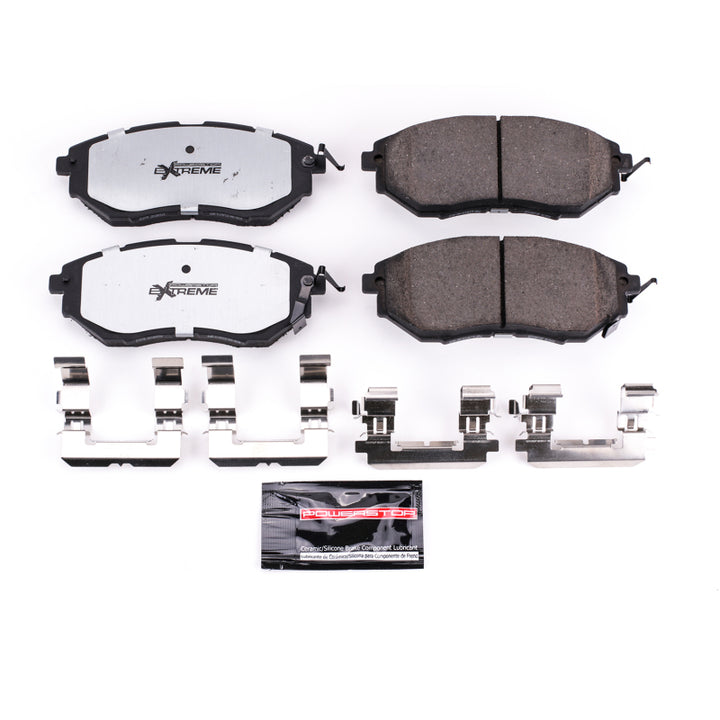 Power Stop 06-07 Subaru B9 Tribeca Front Z26 Extreme Street Brake Pads w/Hardware - Bull Strap