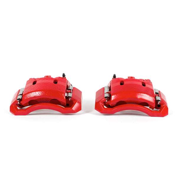 Power Stop 06-08 Dodge Ram 1500 Front Red Calipers w/Brackets - Pair - Bull Strap