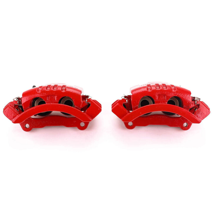 Power Stop 06-08 Dodge Ram 1500 Rear Red Calipers w/Brackets - Pair - Bull Strap