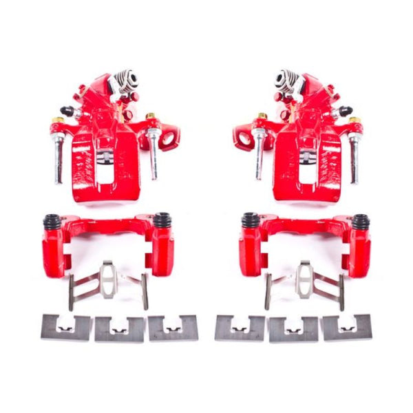 Power Stop 06-11 Acura CSX Rear Red Calipers w/Brackets - Pair - Bull Strap