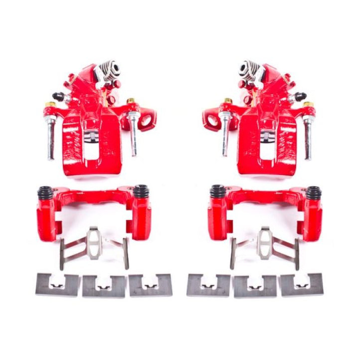 Power Stop 06-11 Acura CSX Rear Red Calipers w/Brackets - Pair - Bull Strap