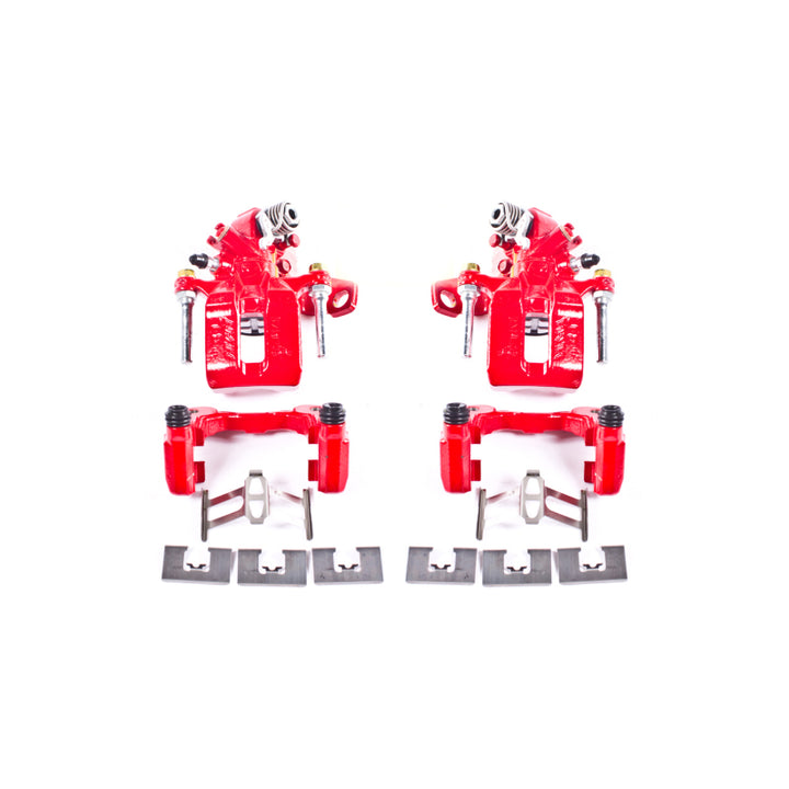 Power Stop 06-11 Acura CSX Rear Red Calipers w/Brackets - Pair - Bull Strap