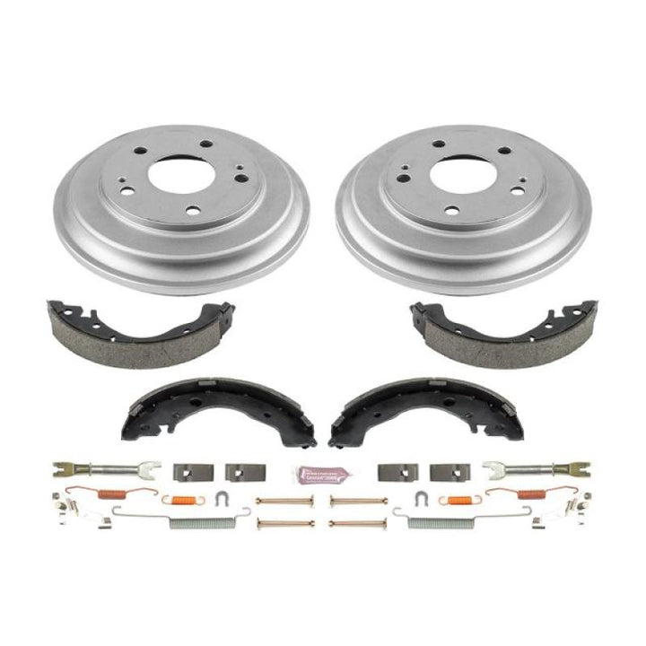 Power Stop 06-11 Honda Civic Coupe Rear Autospecialty Drum Kit - Bull Strap