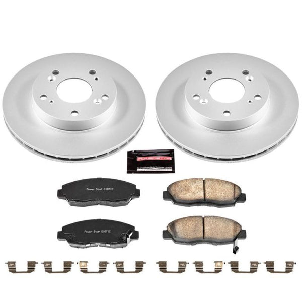 Power Stop 06-11 Honda Civic Front Z17 Evolution Geomet Coated Brake Kit - Bull Strap