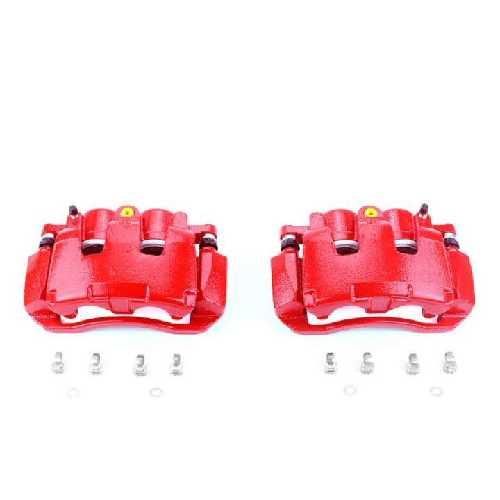 Power Stop 07-09 Chrysler Aspen Front Red Calipers w/Brackets - Pair - Bull Strap