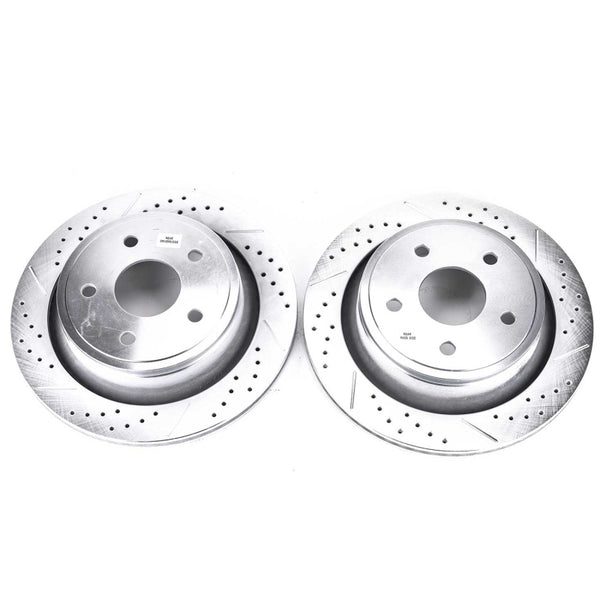 Power Stop 07-09 Chrysler Aspen Rear Evolution Drilled & Slotted Rotors - Pair - Bull Strap