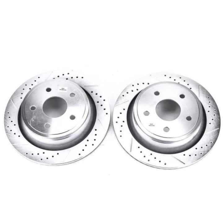 Power Stop 07-09 Chrysler Aspen Rear Evolution Drilled & Slotted Rotors - Pair - Bull Strap