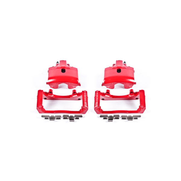 Power Stop 07-09 Chrysler Aspen Rear Red Calipers w/Brackets - Pair - Bull Strap