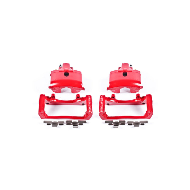 Power Stop 07-09 Chrysler Aspen Rear Red Calipers w/Brackets - Pair - Bull Strap