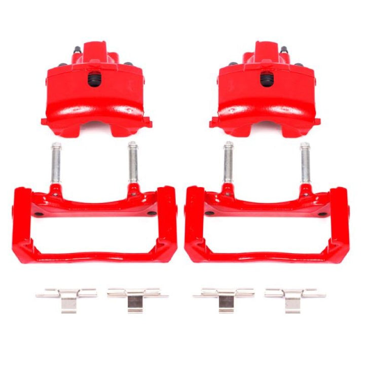 Power Stop 07-09 Chrysler Aspen Rear Red Calipers w/Brackets - Pair - Bull Strap