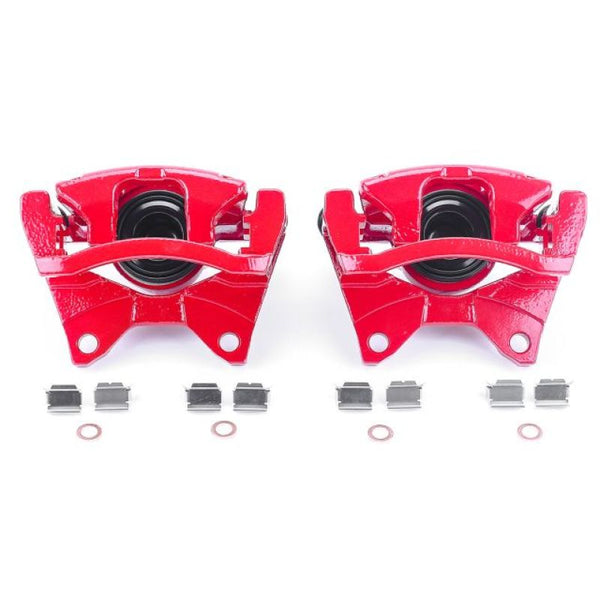 Power Stop 07-11 Dodge Nitro Rear Red Calipers w/Brackets - Pair - Bull Strap