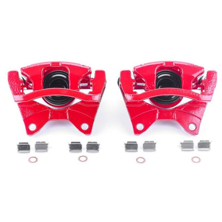 Power Stop 07-11 Dodge Nitro Rear Red Calipers w/Brackets - Pair - Bull Strap