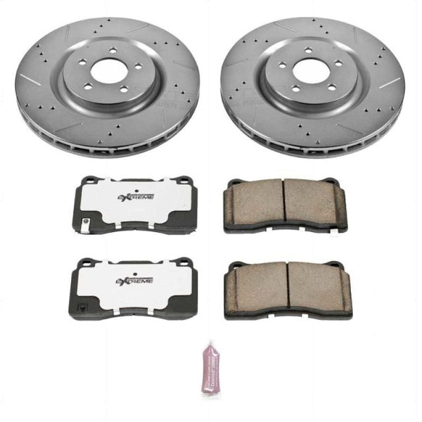 Power Stop 07-14 Ford Mustang Front Z26 Street Warrior Brake Kit - Bull Strap