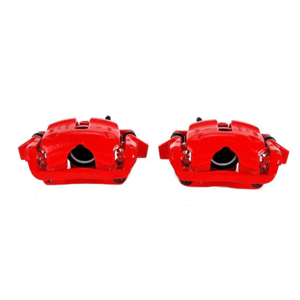 Power Stop 07-16 Mini Cooper Front Red Calipers w/Brackets - Pair - Bull Strap