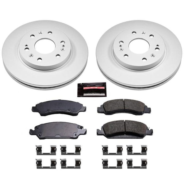 Power Stop 08-19 Cadillac Escalade Front Z17 Evolution Geomet Coated Brake Kit - Bull Strap