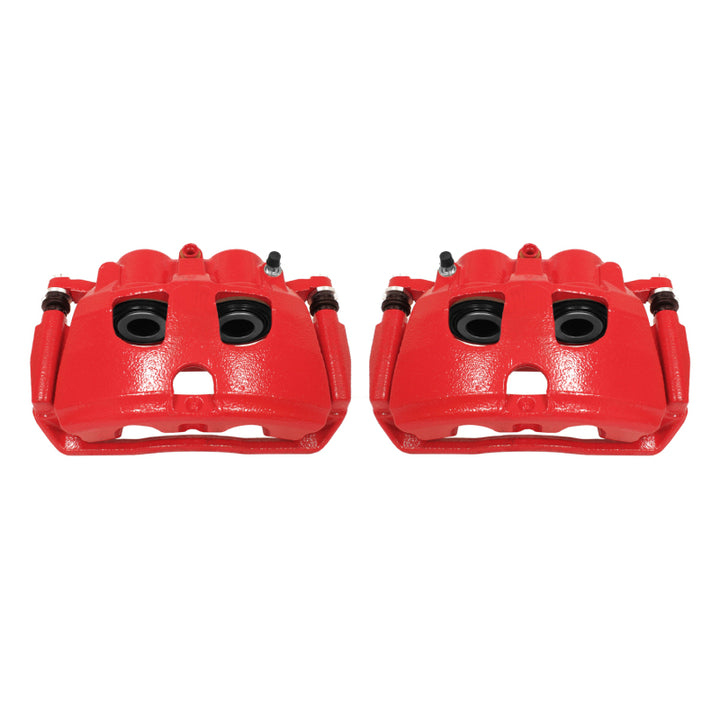 Power Stop 09-10 Dodge Ram 2500 Rear Red Calipers w/Brackets - Pair - Bull Strap