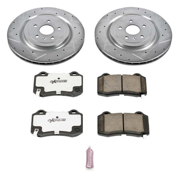 Power Stop 09-15 Cadillac CTS Rear Z26 Street Warrior Brake Kit - Bull Strap