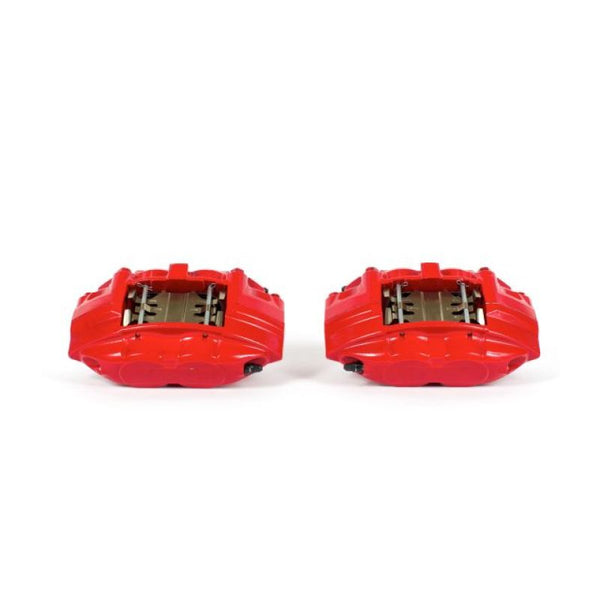 Power Stop 09-19 Nissan 370Z Front Red Calipers w/o Brackets - Pair - Bull Strap