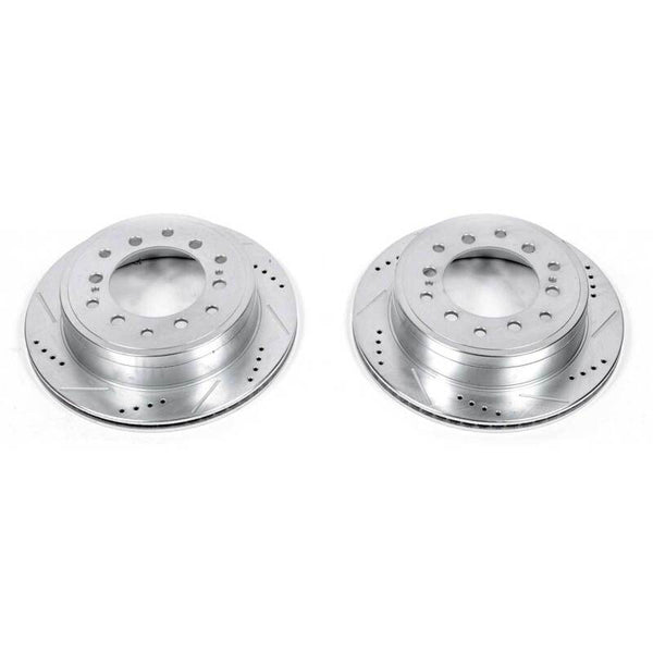 Power Stop 10-19 Lexus GX460 Rear Evolution Drilled & Slotted Rotors - Pair - Bull Strap