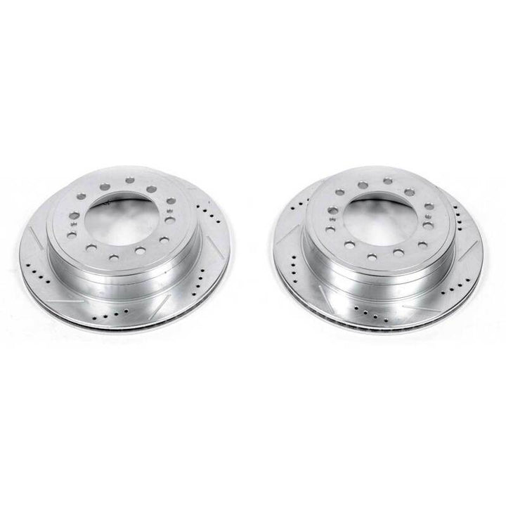 Power Stop 10-19 Lexus GX460 Rear Evolution Drilled & Slotted Rotors - Pair - Bull Strap