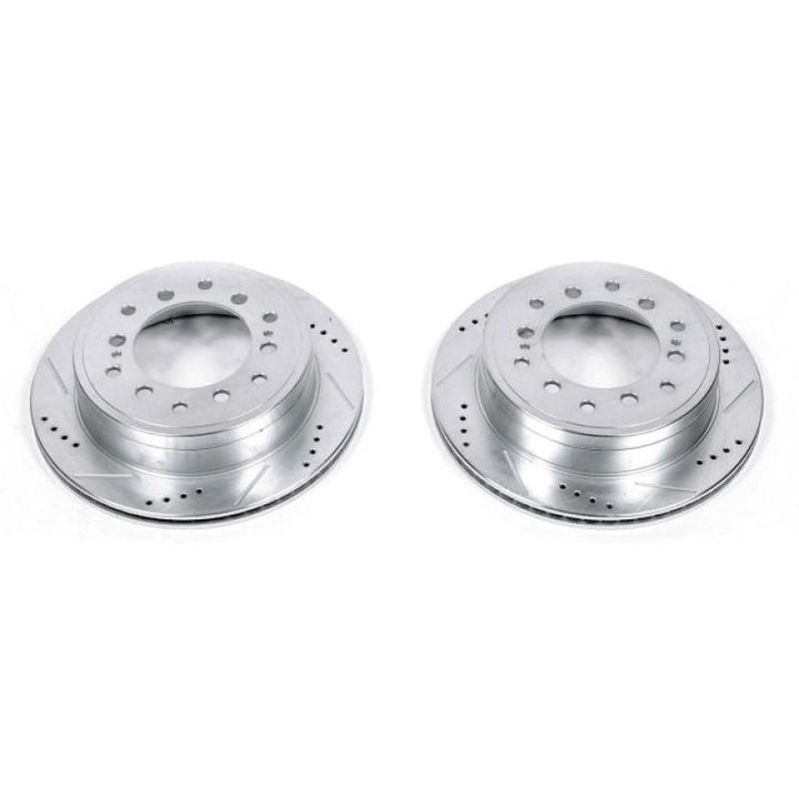 Power Stop 10-19 Lexus GX460 Rear Evolution Drilled & Slotted Rotors - Pair - Bull Strap