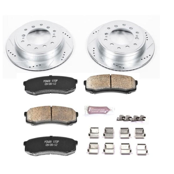 Power Stop 10-19 Lexus GX460 Rear Z23 Evolution Sport Brake Kit - Bull Strap
