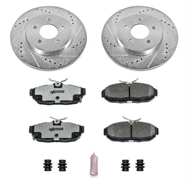 Power Stop 11-14 Ford Mustang Rear Z26 Street Warrior Brake Kit - Bull Strap
