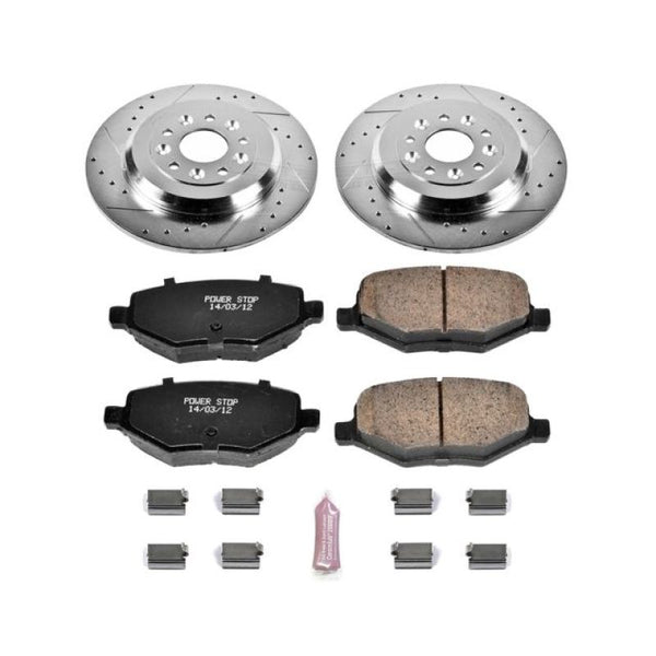 Power Stop 11-15 Ford Edge Rear Z23 Evolution Sport Brake Kit - Bull Strap