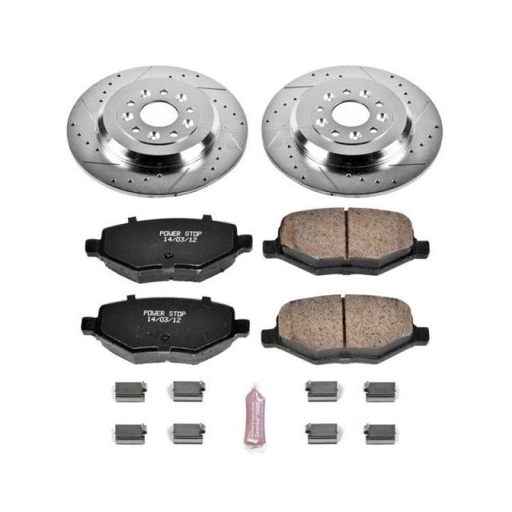 Power Stop 11-15 Ford Edge Rear Z23 Evolution Sport Brake Kit - Bull Strap