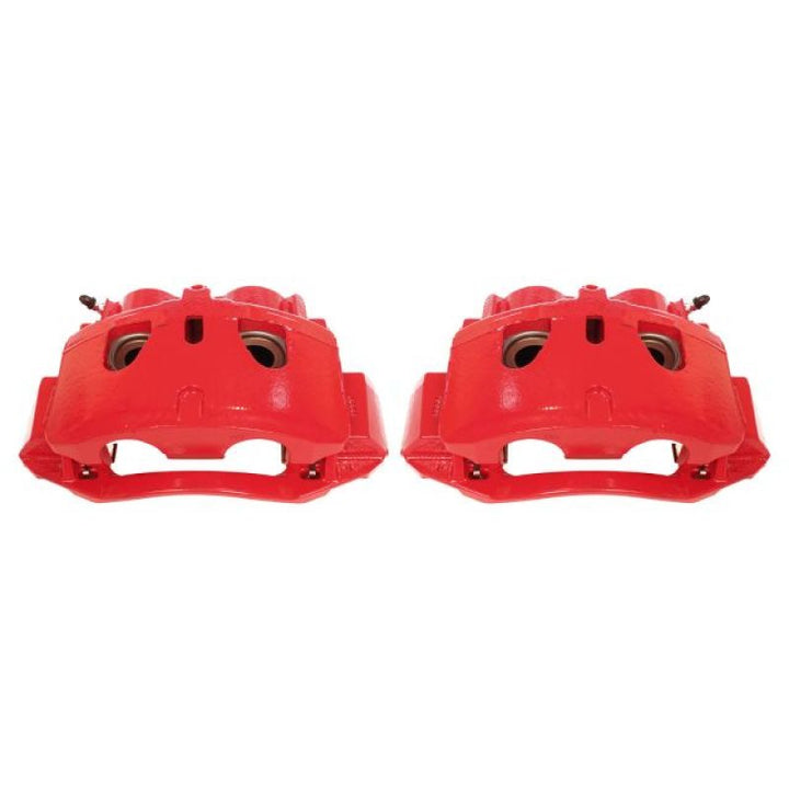 Power Stop 11-19 Chevrolet Silverado 2500 HD Front Red Calipers w/Brackets - Pair - Bull Strap