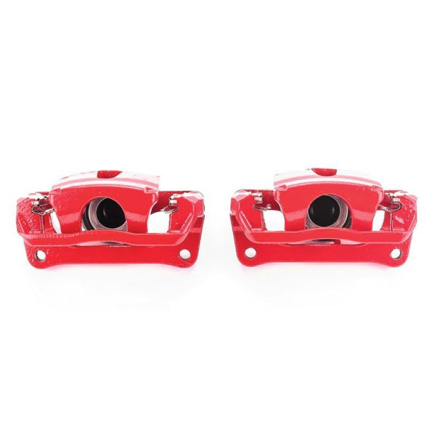 Power Stop 12-17 Ford F-150 Rear Red Calipers w/Brackets - Pair - Bull Strap