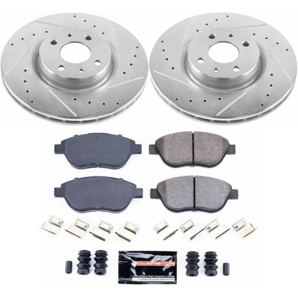 Power Stop 12-18 Fiat 500 Front Z23 Evolution Sport Brake Kit - Bull Strap