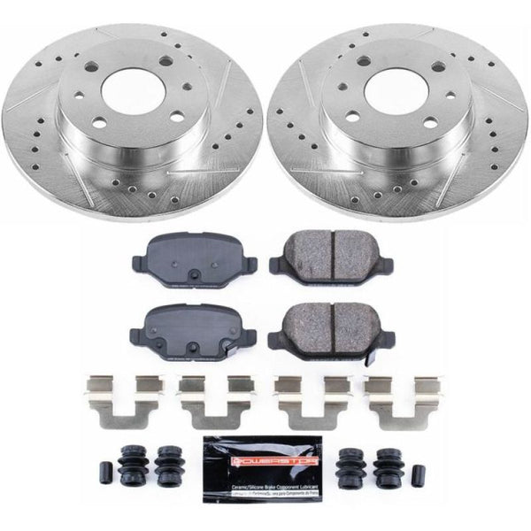Power Stop 12-18 Fiat 500 Rear Z23 Evolution Sport Brake Kit - Bull Strap