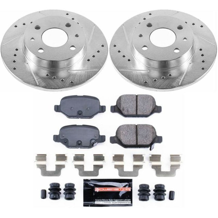 Power Stop 12-18 Fiat 500 Rear Z23 Evolution Sport Brake Kit - Bull Strap