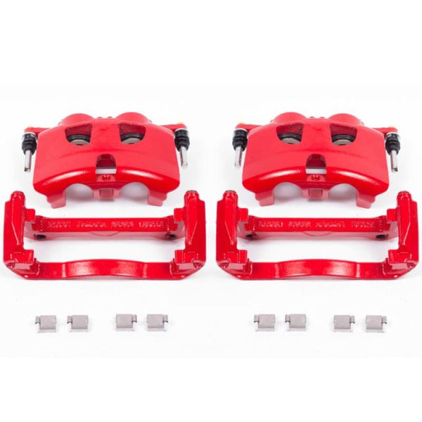 Power Stop 12-19 Ford F-150 Front Red Calipers w/Brackets - Pair - Bull Strap