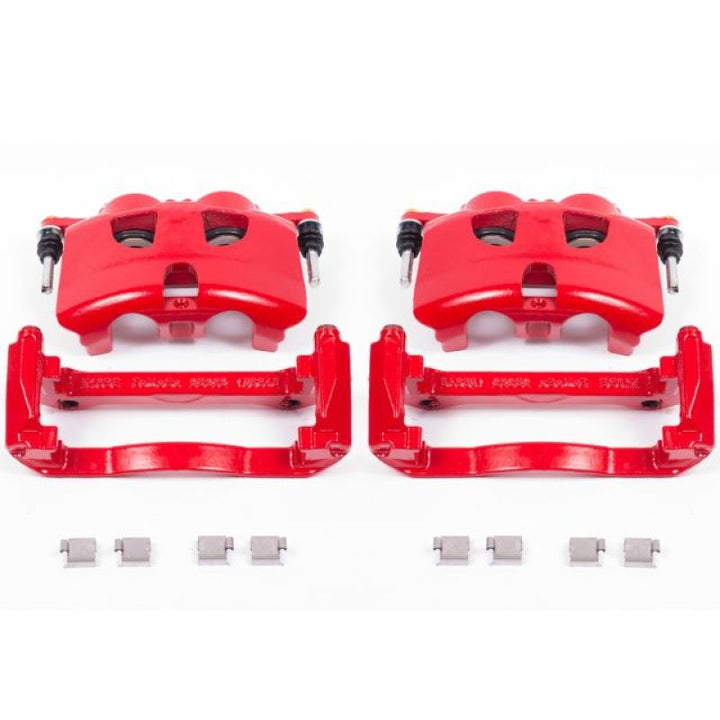 Power Stop 12-19 Ford F-150 Front Red Calipers w/Brackets - Pair - Bull Strap
