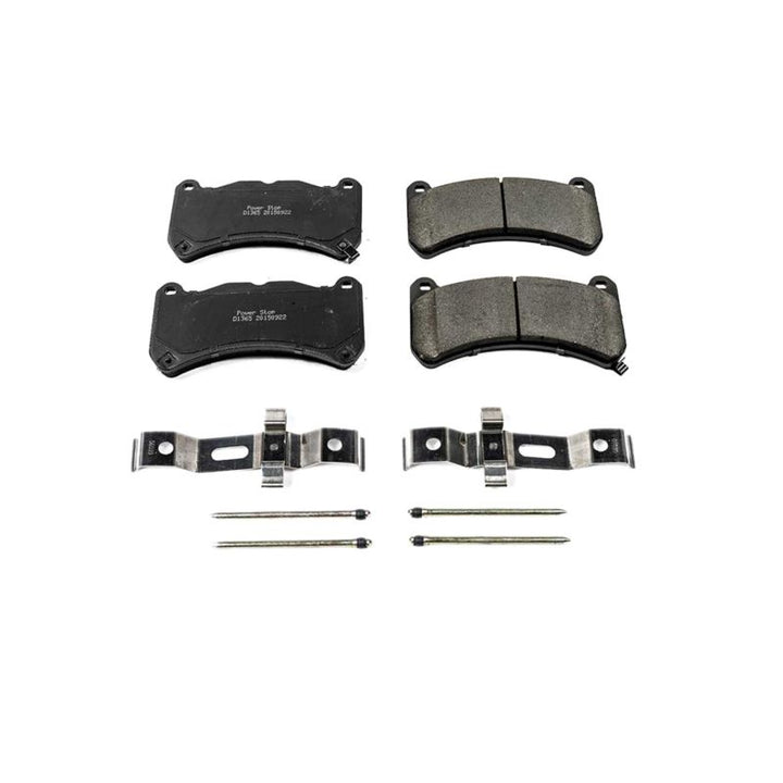 Power Stop 13-14 Ford Mustang Front Z17 Evolution Ceramic Brake Pads w/Hardware - Bull Strap