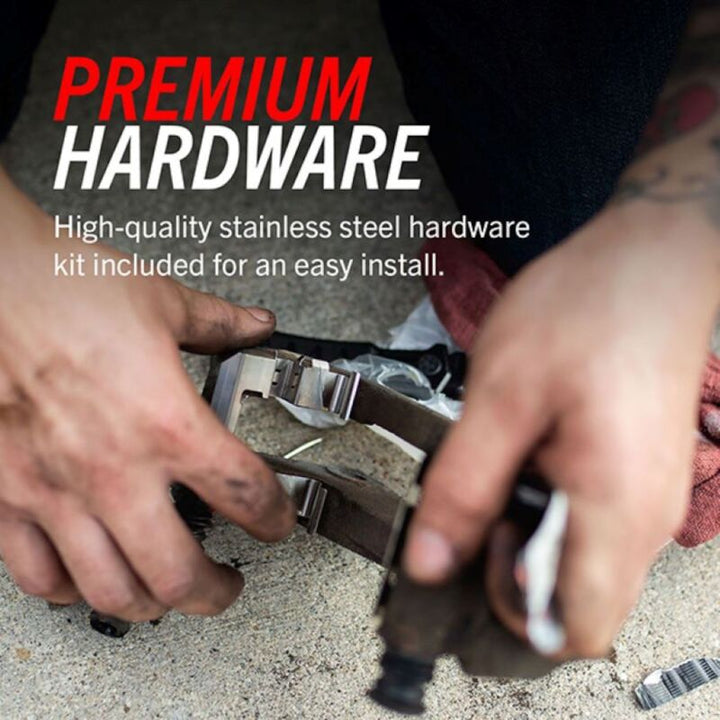 Power Stop 13-14 Ford Mustang Front Z17 Evolution Ceramic Brake Pads w/Hardware - Bull Strap