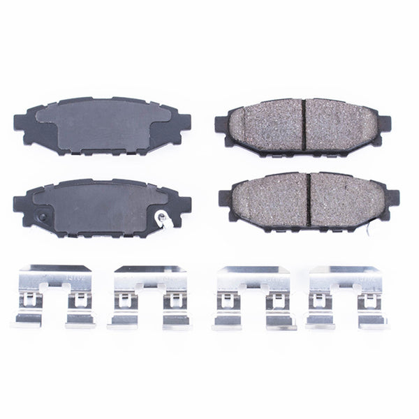 Power Stop 13-16 Subaru BRZ Rear Z17 Evolution Ceramic Brake Pads w/Hardware - Bull Strap