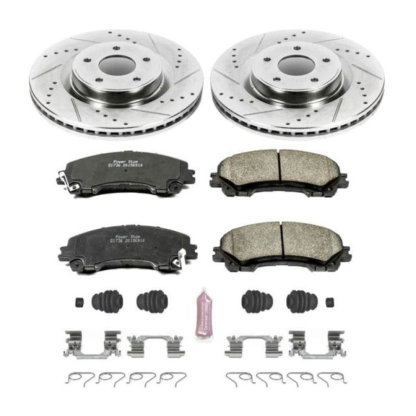Power Stop 14-19 Infiniti Q50 Front Z23 Evolution Sport Brake Kit - Bull Strap