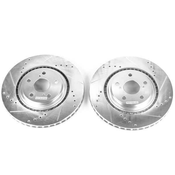 Power Stop 15-17 Lexus NX200t Front Evolution Drilled & Slotted Rotors - Pair - Bull Strap