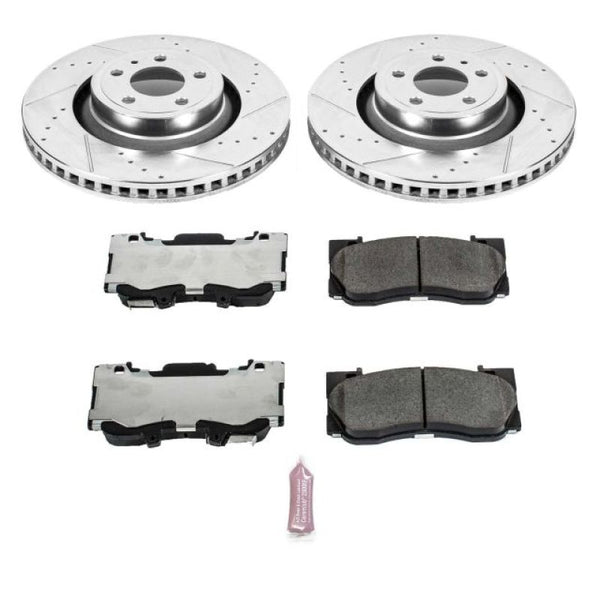 Power Stop 15-19 Ford Mustang Front Z26 Street Warrior Brake Kit - Bull Strap