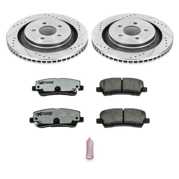 Power Stop 15-19 Ford Mustang Rear Z26 Street Warrior Brake Kit - Bull Strap
