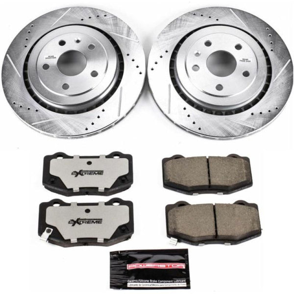Power Stop 16-18 Cadillac ATS Rear Z26 Street Warrior Brake Kit - Bull Strap