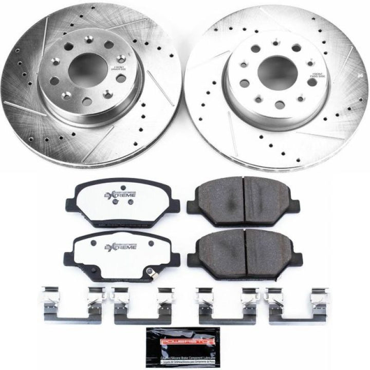 Power Stop 16-19 Chevrolet Camaro Front Z26 Street Warrior Brake Kit - Bull Strap