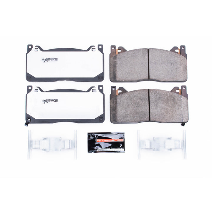 Power Stop 16-19 Ford Mustang Front Z26 Extreme Street Brake Pads w/Hardware - Bull Strap