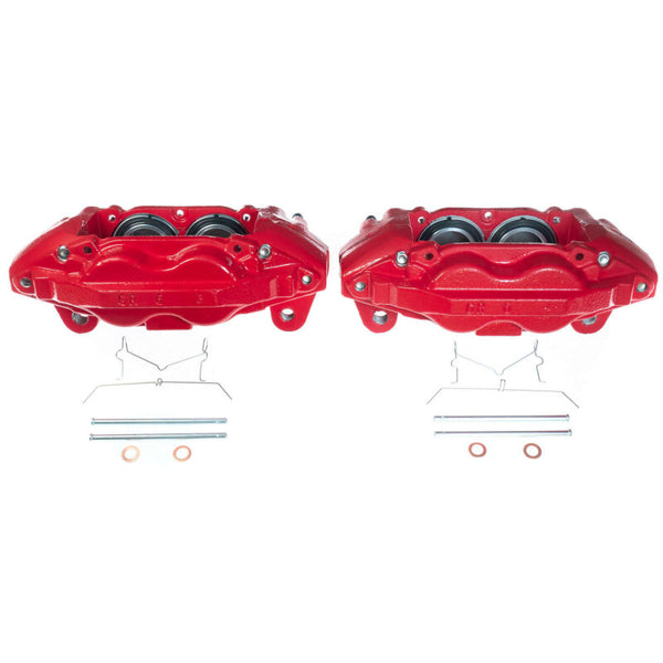 Power Stop 16-21 Toyota Sequoia Front Red Calipers - Pair - Bull Strap