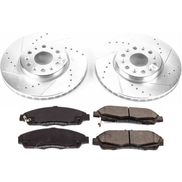 Power Stop 17-18 GMC Acadia Front Z23 Evolution Sport Brake Kit - Bull Strap