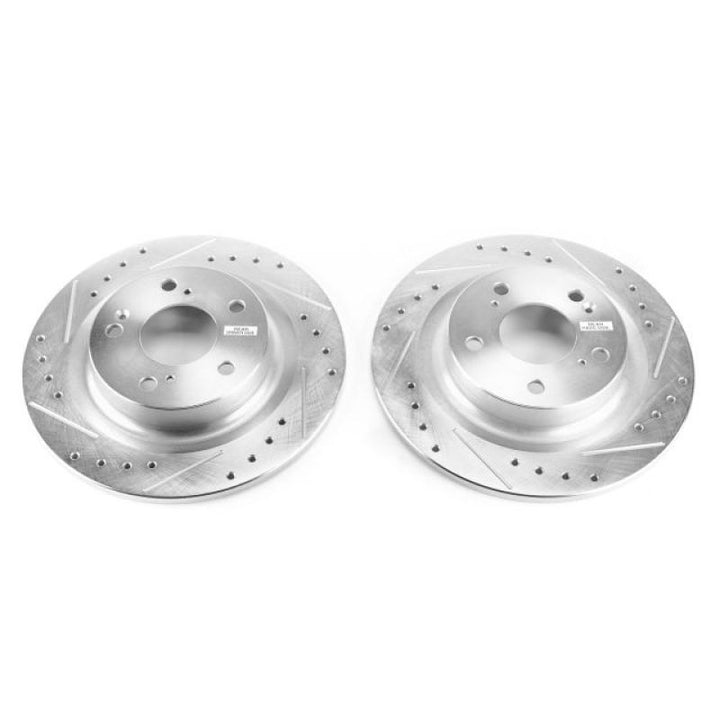 Power Stop 17-18 Honda Civic Rear Evolution Drilled & Slotted Rotors - Pair - Bull Strap