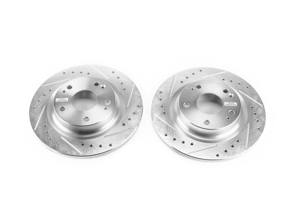 Power Stop 17-18 Honda Civic Si Rear Evolution Drilled & Slotted Rotors - Pair - Bull Strap